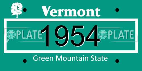 1954 Vermont License Plate