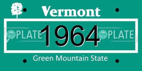 1964 Vermont License Plate