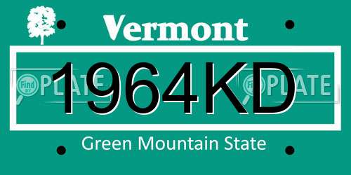 1964KD Vermont License Plate