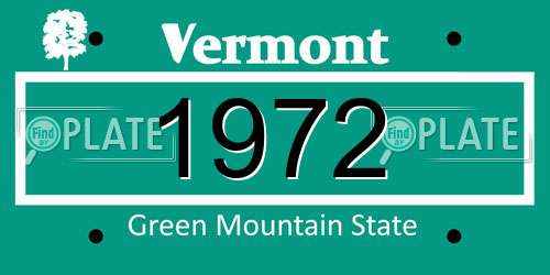 1972 Vermont License Plate