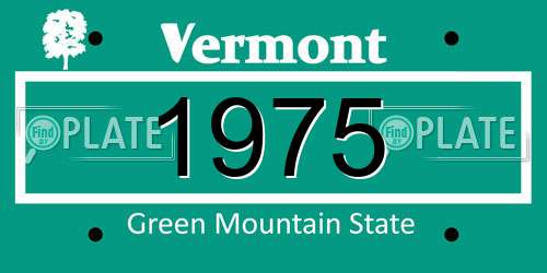 1975 Vermont License Plate