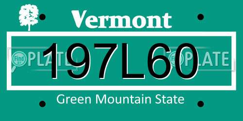 197L60 Vermont License Plate