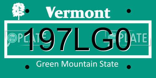197LG0 Vermont License Plate