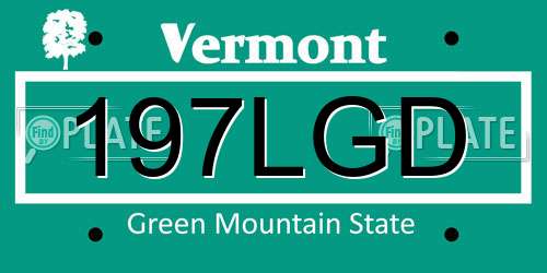 197LGD Vermont License Plate