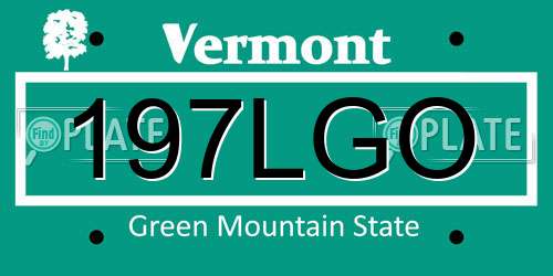 197LGO Vermont License Plate