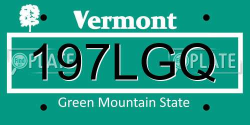 197LGQ Vermont License Plate