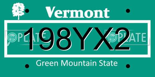 198YX2 Vermont License Plate