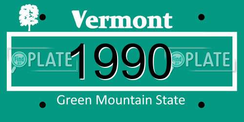 1990 Vermont License Plate