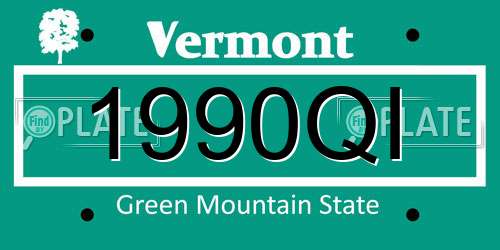1990QI Vermont License Plate
