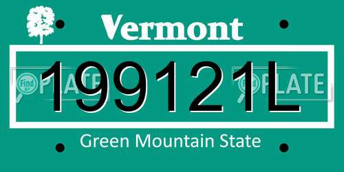 199121L Vermont License Plate