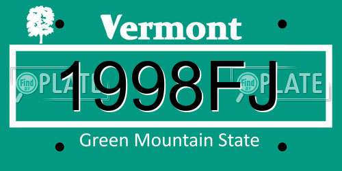 1998FJ Vermont License Plate