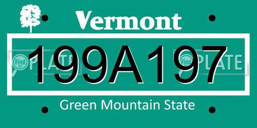 199A197 Vermont License Plate