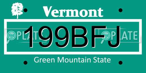 199BFJ Vermont License Plate