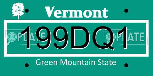 199DQ1 Vermont License Plate