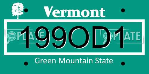 199OD1 Vermont License Plate