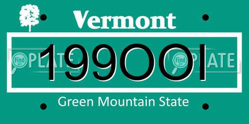 199OOI Vermont License Plate