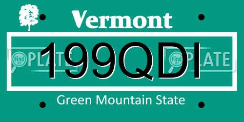 199QDI Vermont License Plate