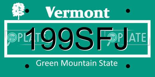 199SFJ Vermont License Plate