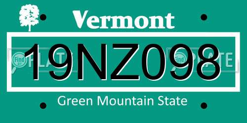 19NZ098 Vermont License Plate