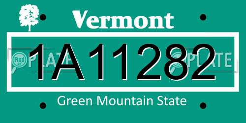 1A11282 Vermont License Plate