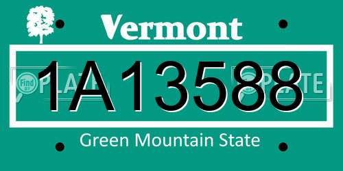 1A13588 Vermont License Plate