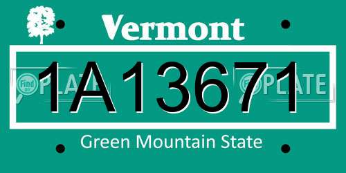 1A13671 Vermont License Plate
