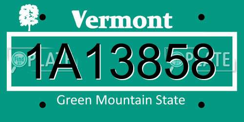 1A13858 Vermont License Plate