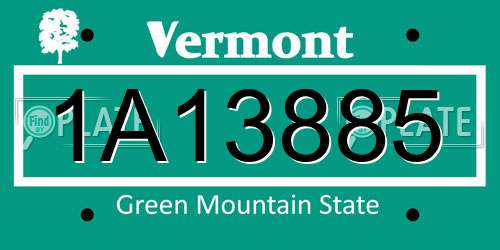 1A13885 Vermont License Plate