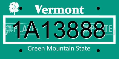 1A13888 Vermont License Plate