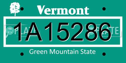 1A15286 Vermont License Plate