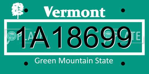 1A18699 Vermont License Plate