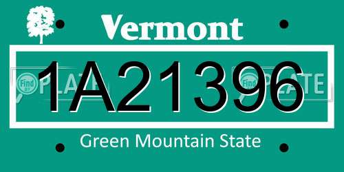 1A21396 Vermont License Plate