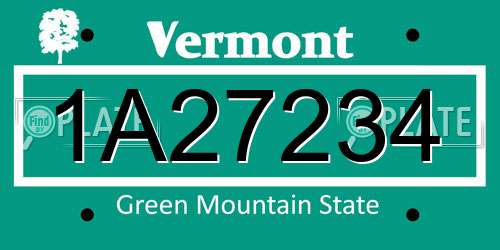 1A27234 Vermont License Plate