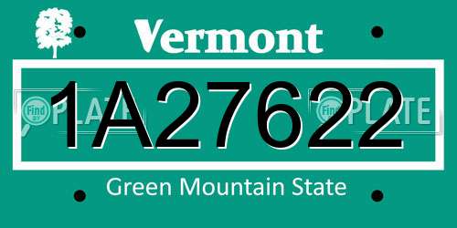 1A27622 Vermont License Plate