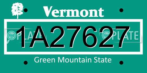 1A27627 Vermont License Plate