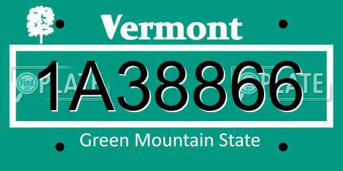 1A38866 Vermont License Plate
