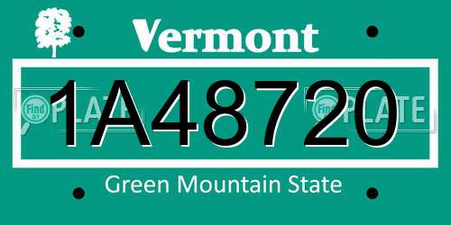 1A48720 Vermont License Plate