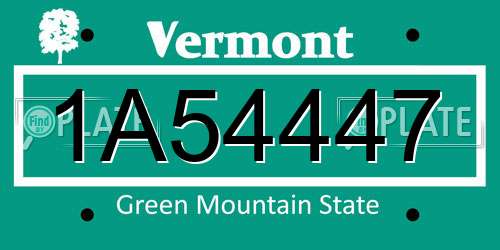 1A54447 Vermont License Plate