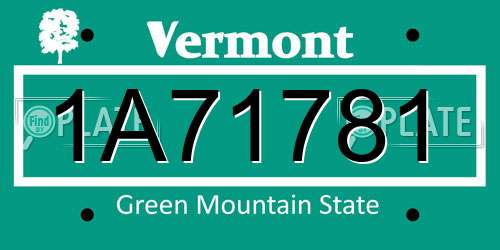 1A71781 Vermont License Plate
