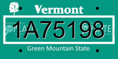 1A75198 Vermont License Plate
