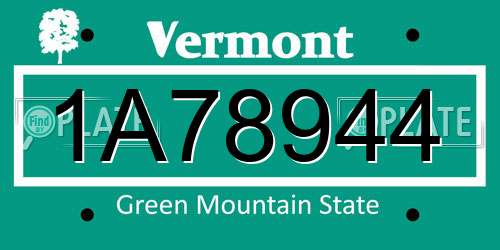 1A78944 Vermont License Plate