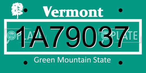 1A79037 Vermont License Plate