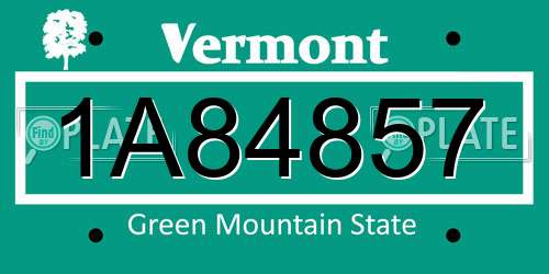 1A84857 Vermont License Plate