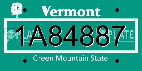 1A84887 Vermont License Plate