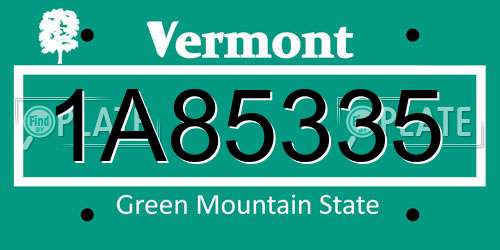 1A85335 Vermont License Plate