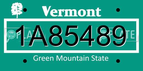 1A85489 Vermont License Plate