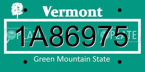 1A86975 Vermont License Plate