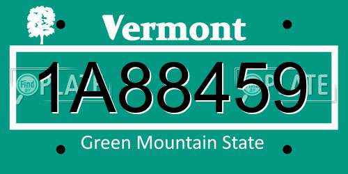 1A88459 Vermont License Plate