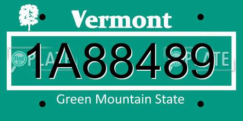 1A88489 Vermont License Plate