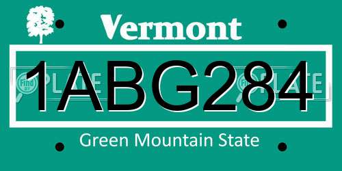 1ABG284 Vermont License Plate